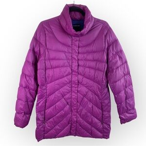 Lands' End Women’s Pink Purple 90% Down Lightweight Puffer Jacket Sz M (10-12)